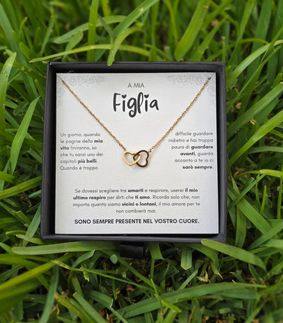 A Mia Figlia - Collana Cuori Incrociati