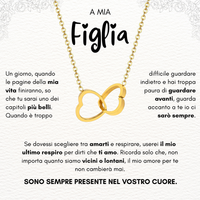 A Mia Figlia - Collana Cuori Incrociati