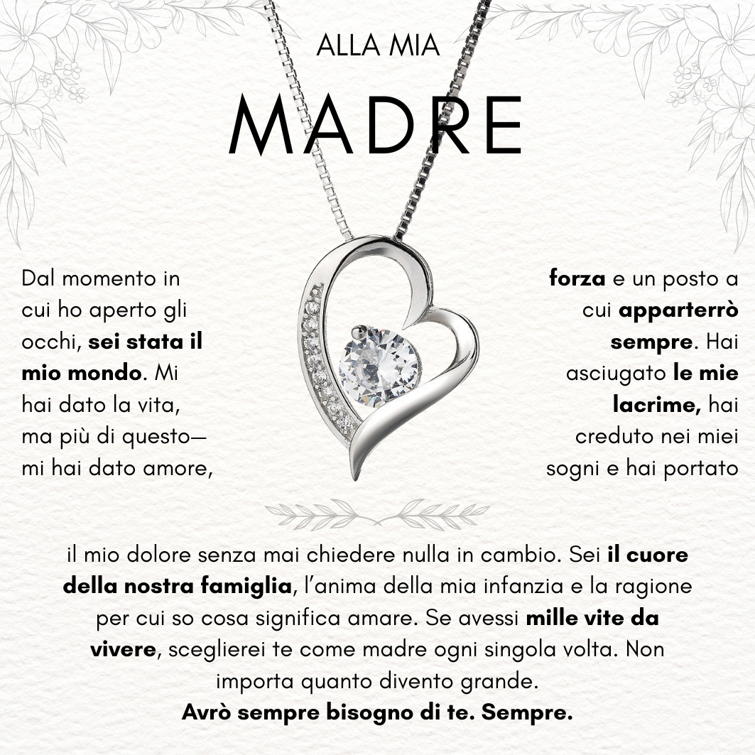 Alla Mia Madre - Collana Cuore Amore Eterno